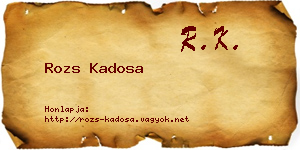 Rozs Kadosa névjegykártya