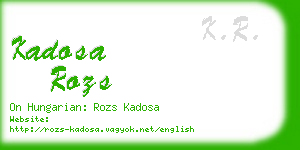 kadosa rozs business card